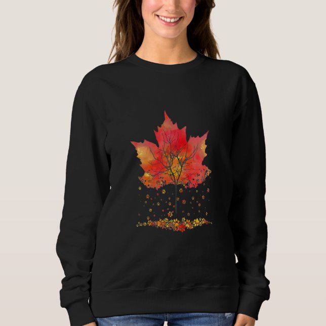 Moletom Cute Paw Cat Kitten  Autumn Fall Season Leaves (Frente)