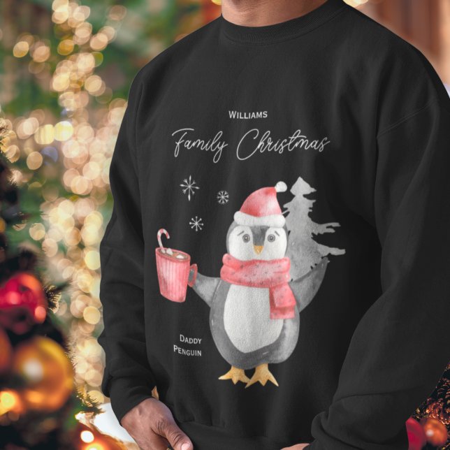 Moletom Cute Penguin Family Matching Christmas Dad (Criador carregado)