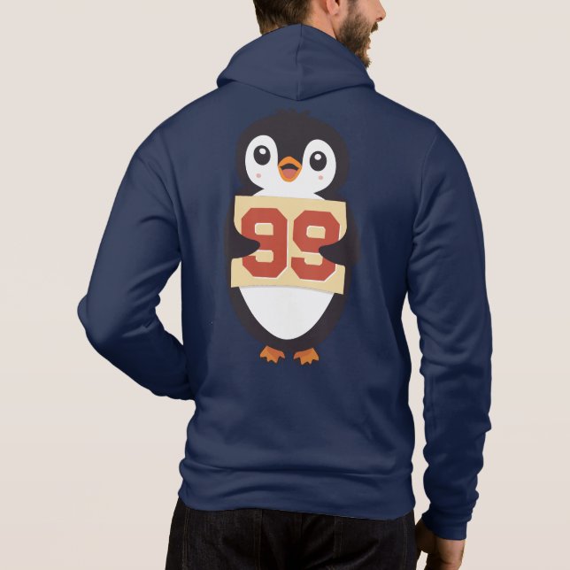 Moletom Cute Penguin Holding a Sign (Verso)