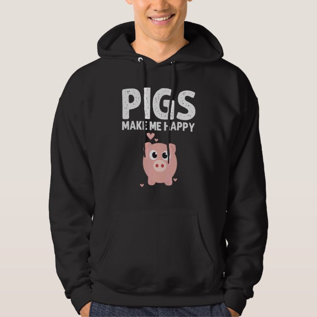 Moletom Cute Pig Designs For Men Women  Farming Animal Pig (Frente)