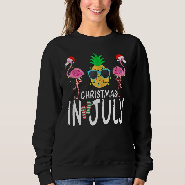 Moletom Cute Pink Flamingo Summer Xmas Christmas In July (Frente)