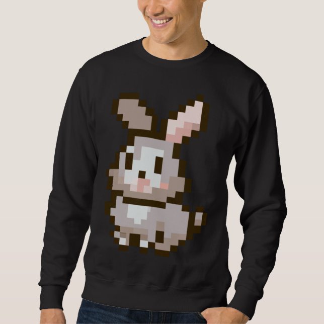 Moletom cute Pixelated Easter Video Game Easter Bunny Gami (Frente)