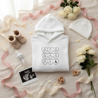 Moletom Cute Pregnant with Heart Letters Hoodie |Mom-to-Be