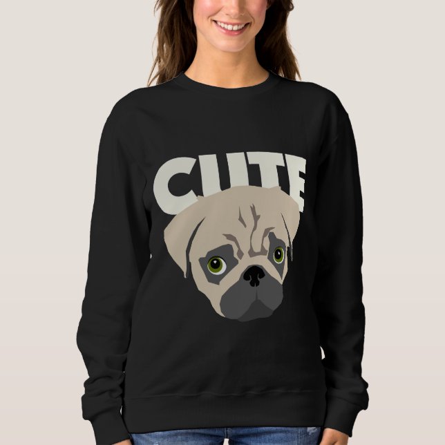 Moletom Cute Pug - Pug Mãe. Pug Pai, Pug Lover Essential (Frente)