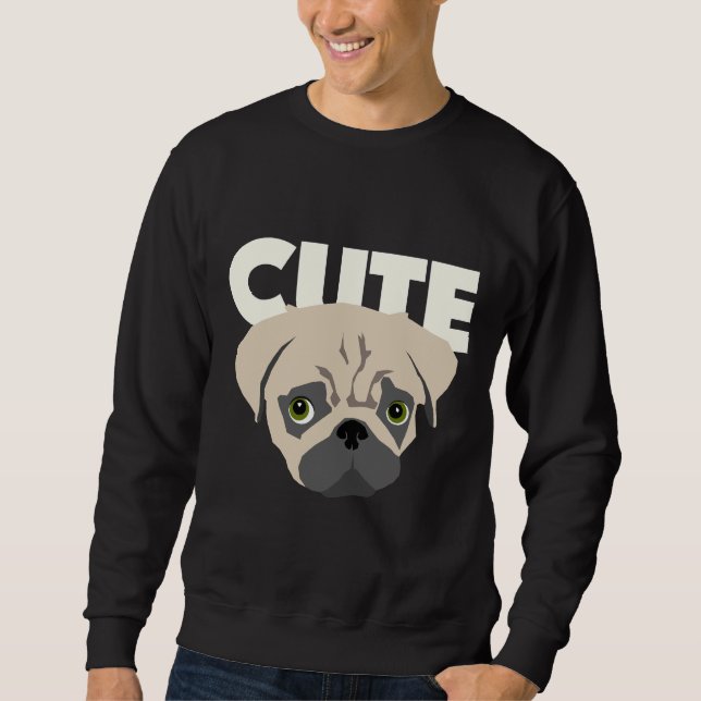 Moletom Cute Pug - Pug Mãe. Pug Pai, Pug Lover Essential (Frente)