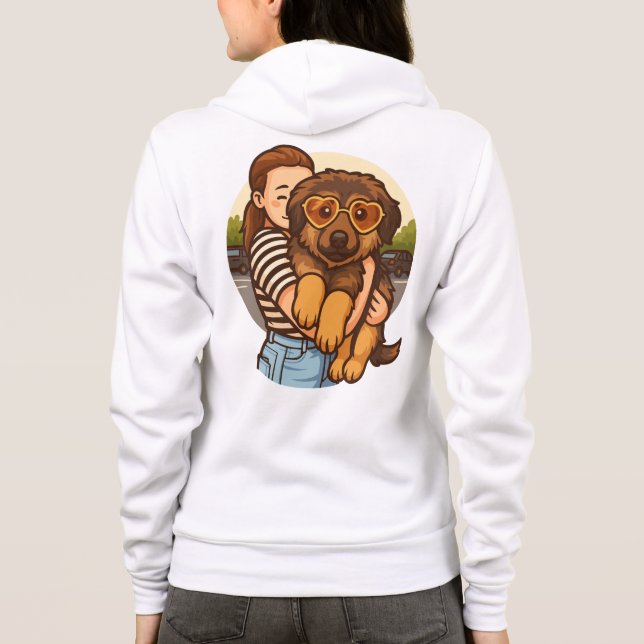 Moletom Cute Puppy with Heart Sunglasses  (Verso)