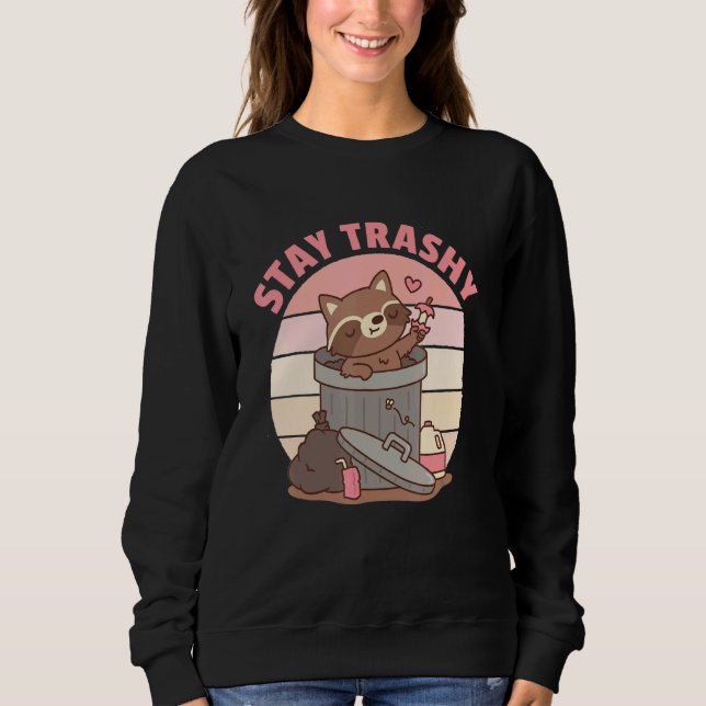 Moletom Cute Racoon Team Trash Stay Trashy Retro Raccoons  (Frente)