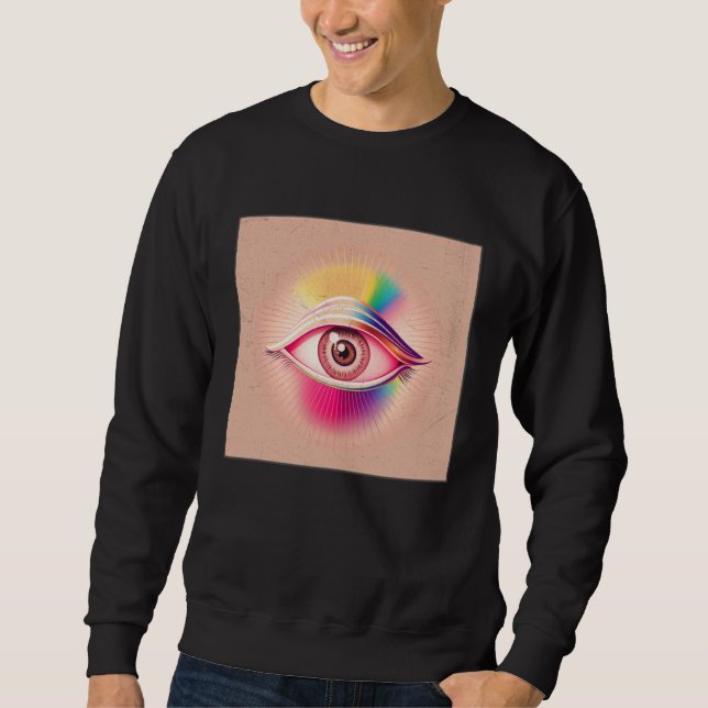 Moletom Cute Rainbow Eye Illustration Colorful Tears Uniqu (Frente)