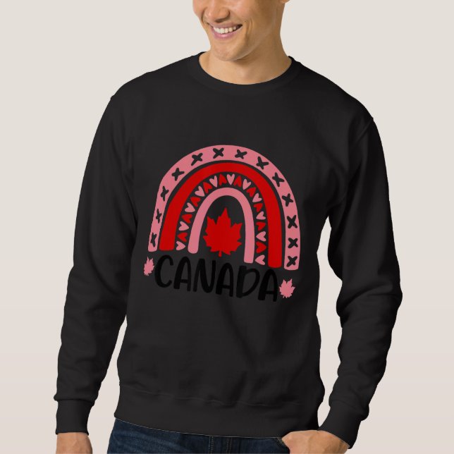 Moletom Cute Rainbow Happy Canada Day Canadian Flag Maple (Frente)