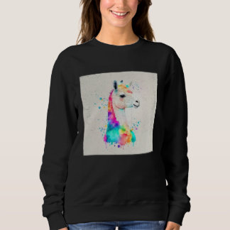 Moletom Cute Rainbow Llama Paint Splatter Illustration Col