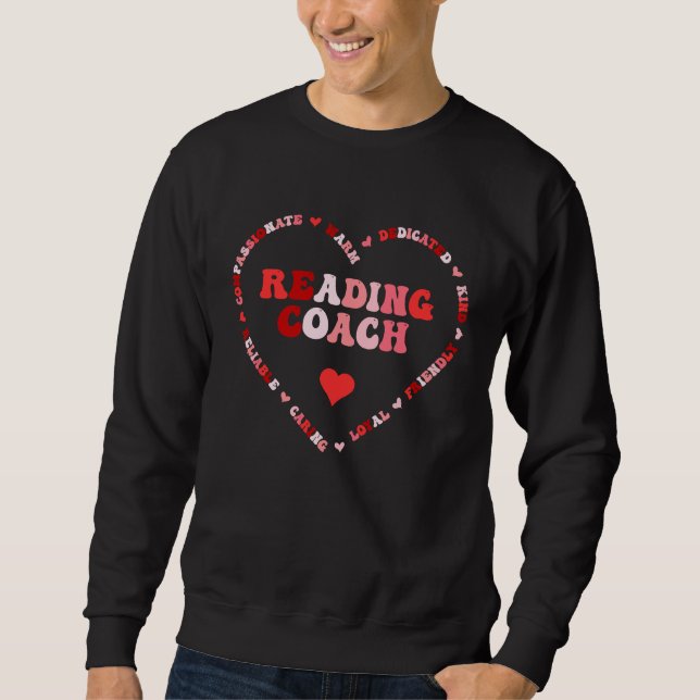 Moletom Cute Reading Coach Valentines Day Heart (Frente)