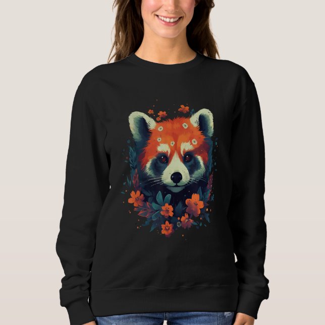 Moletom Cute Red Panda Flowers Graphic Animal  Print 1 (Frente)