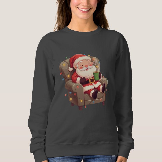 Moletom Cute Relaxing Santa Illustration – Cozy Christmas  (Frente)