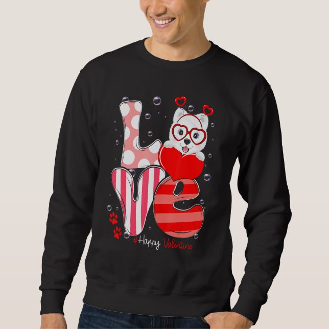 Moletom Cute Samoyed Dog Love Valentine Puppy (Frente)