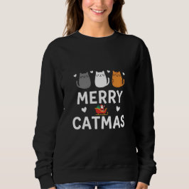 Moletom Cute Santa Cats Merry Catmas Festive Kitty Christm