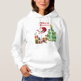 Moletom Cute Santa Christmas Tree Gift Hoodie T-shirt