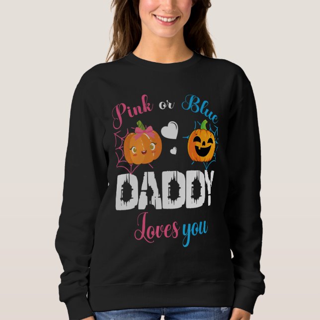 Moletom Cute Scary Pumpkin Boy Girl Mom Pink Or Blue Daddy (Frente)
