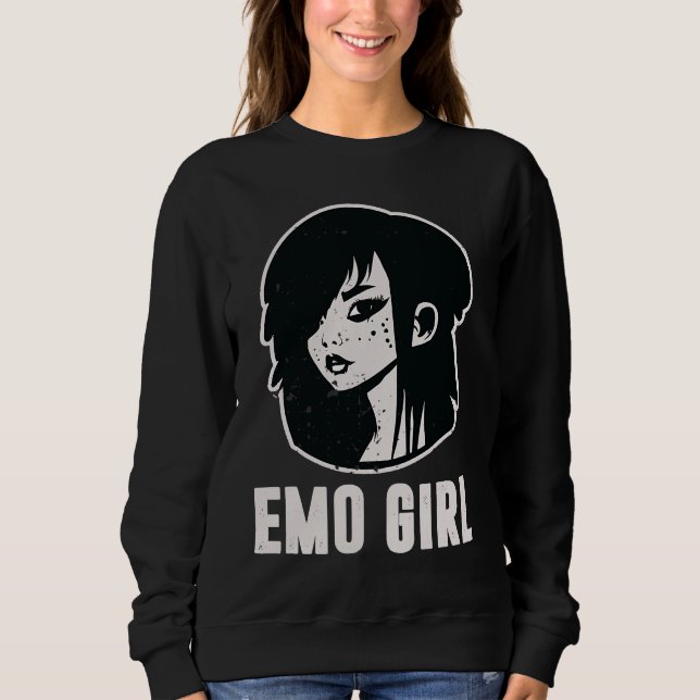 Moletom Cute Scene Girl 90's 2000's Goth Punk Emo Girl (Frente)