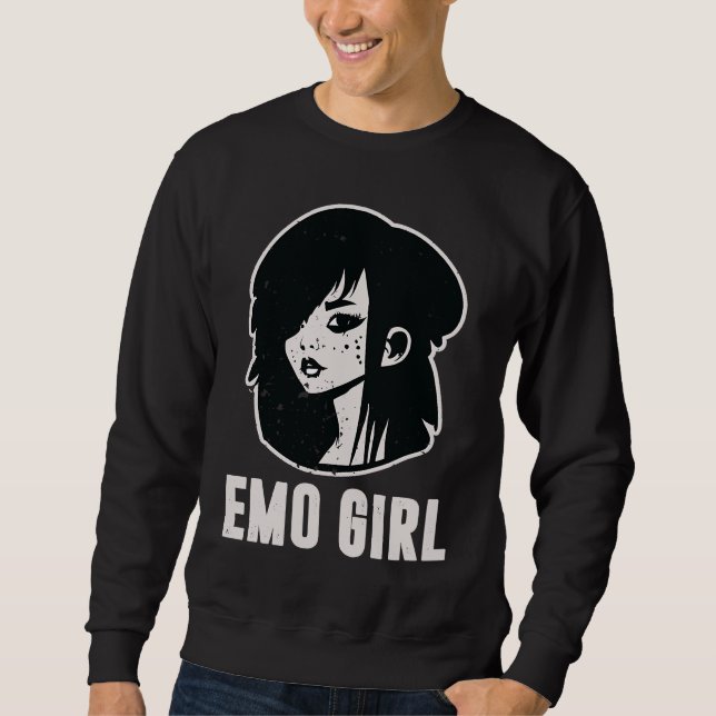 Moletom Cute Scene Girl 90's 2000's Goth Punk Emo Girl (Frente)