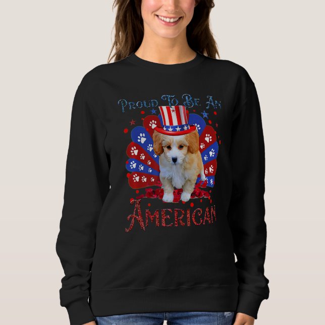 Moletom Cute Shipoo American Flag Feliz 4 De Julho (Frente)