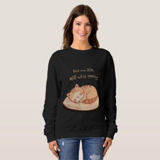 Moletom Cute Sleeping Cat Shirt – Relaxing New Year Gift 