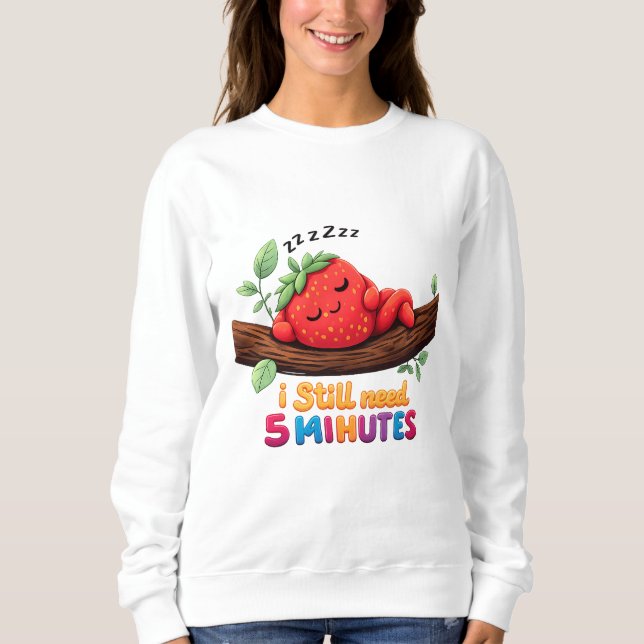 Moletom Cute Sleeping Strawberry – Women’s Crewneck Sweats (Frente)
