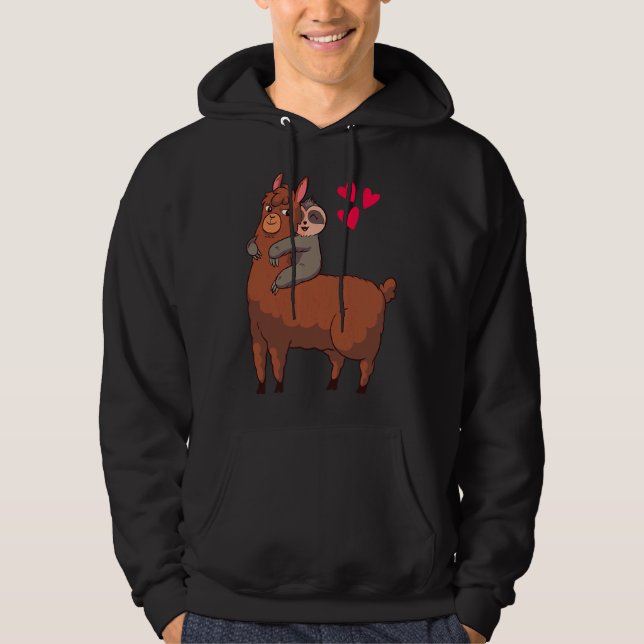 Moletom Cute Sloth Andando Llama Heart Love (Frente)