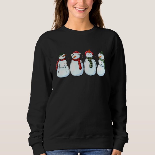 Moletom Cute Snowman Christmas Womens Cute For Besties Fri (Frente)
