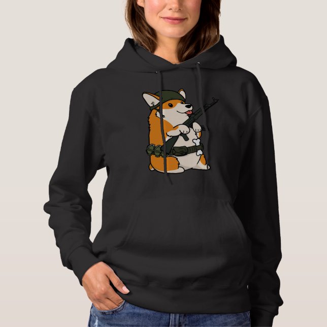 Moletom Cute Soldier War Corgi (Frente)