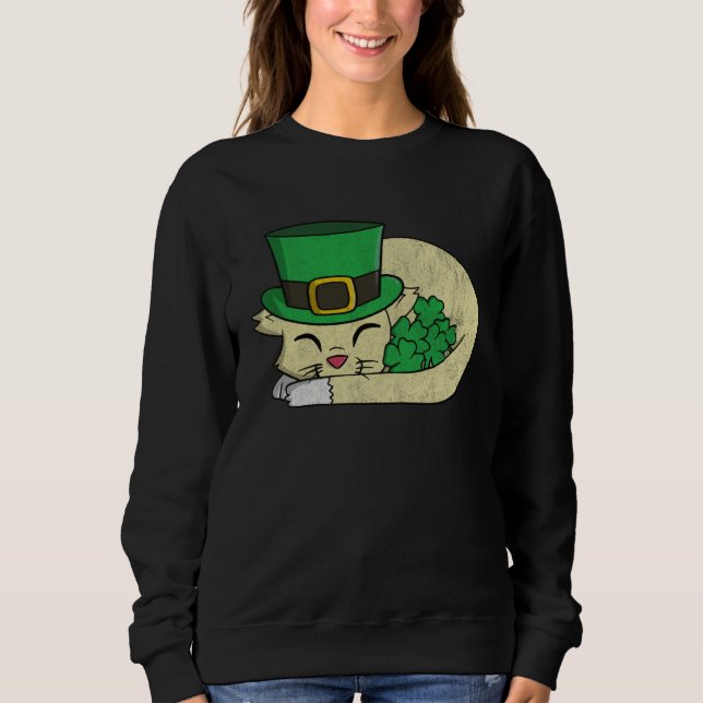 Moletom Cute  St Pattys Day  For Girls Cat (Frente)