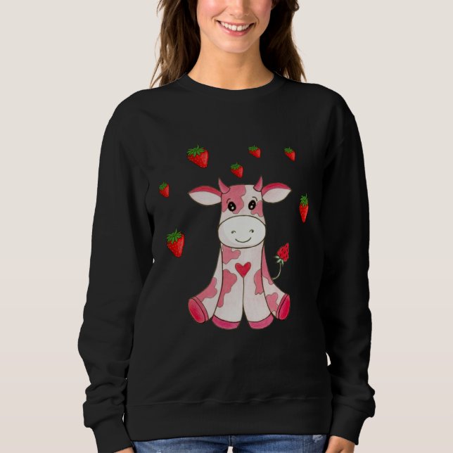 Moletom Cute Strawberry Cow Fruit (Frente)