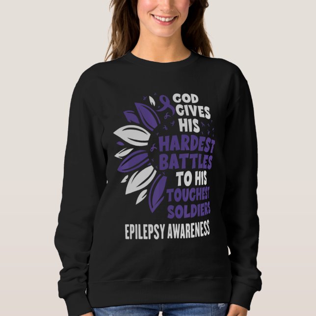 Moletom Cute Sunflower Purple Ribbon Epilepsy Awareness (Frente)