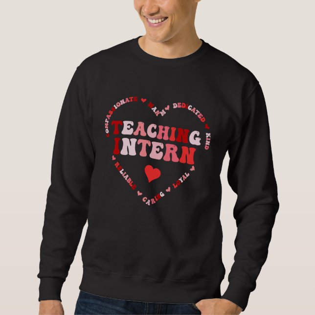 Moletom Cute Teaching Intern Valentines Day Heart (Frente)