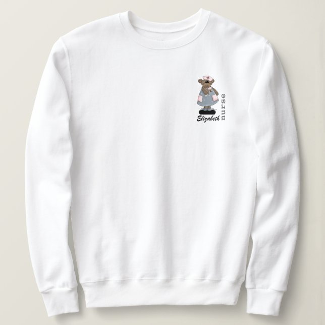 Moletom Cute Teddy Bear Nome Personalizado Sweatshirts par (Frente do Design)