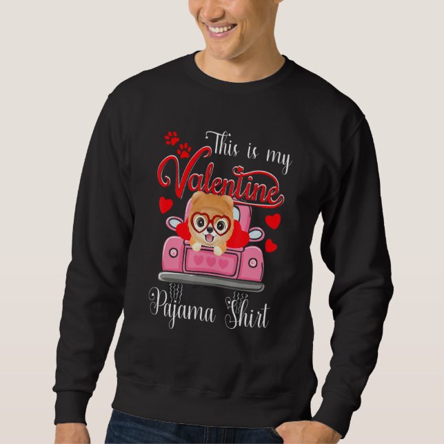 Moletom Cute This Is My Valentine Pajama Akita Dog Puppy (Frente)
