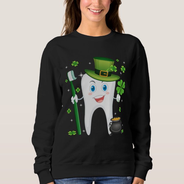 Moletom Cute Tooth With Hat Dental Assistant  St Patricks  (Frente)