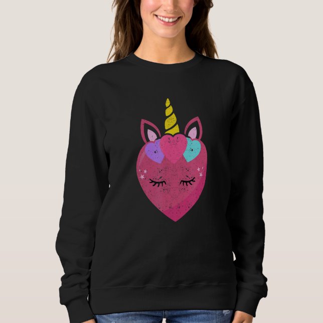 Moletom Cute Unicorn Heart Valentines Day Unicorns  Couple (Frente)