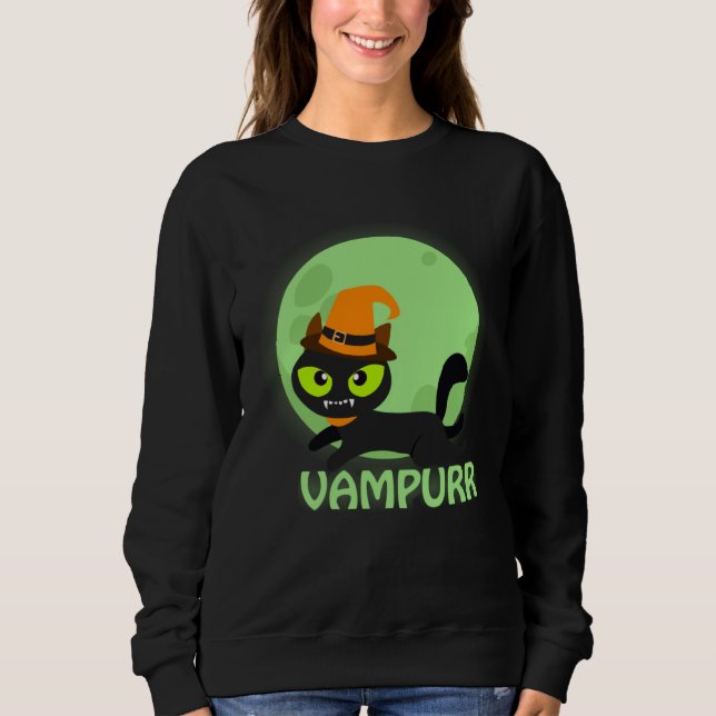 Moletom Cute Vampire Cat Halloween Vampurr (Frente)