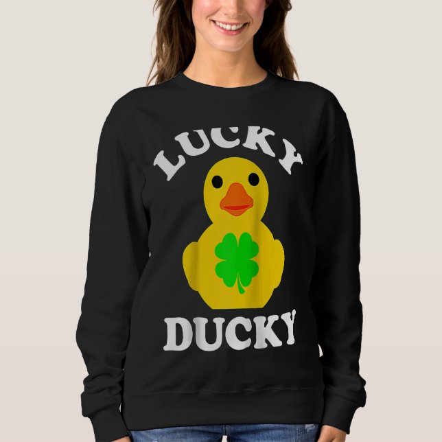 Moletom Cute Yellow Rubber Duck Four Leaf C Lucky Ducky Ra (Frente)