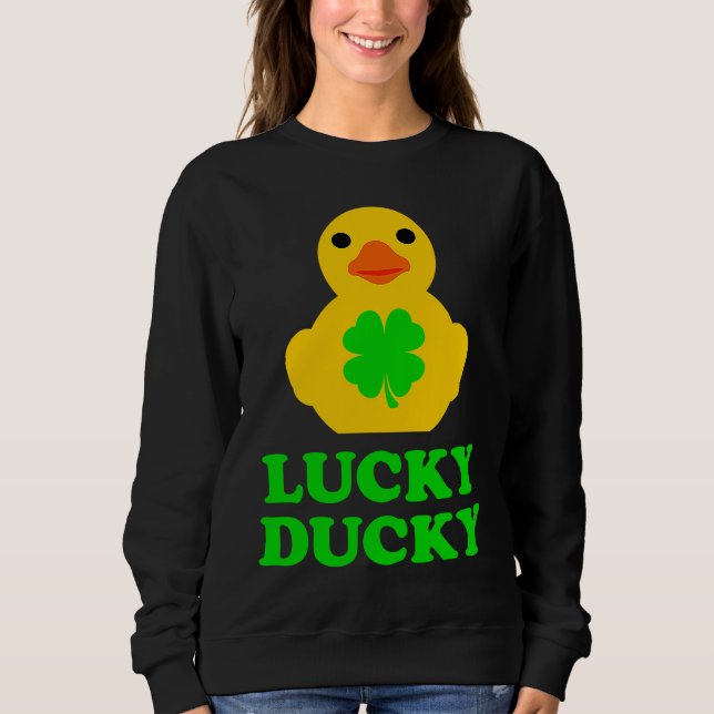 Moletom Cute Yellow Rubber Duck Four Leaf C St Patrick's D (Frente)