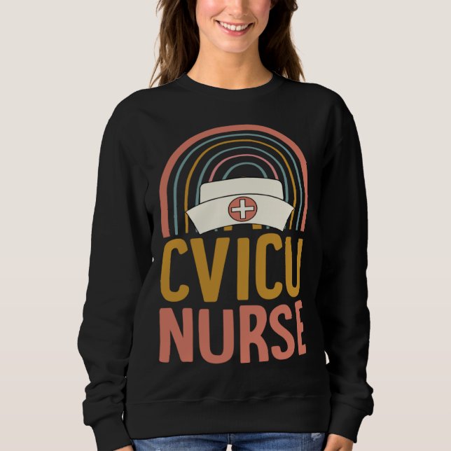 Moletom CVICU Nurse Boho Bohemian Rainbow Nursing School (Frente)