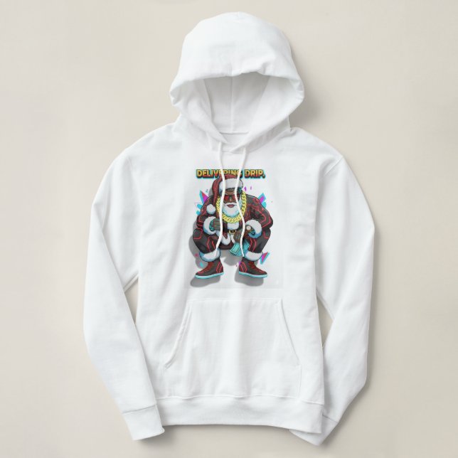 Moletom CYBER-CLAUS: Edição Limitada Capuz Gráfico  (Frente do Design)