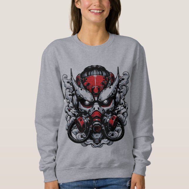 Moletom Cyber Oni: Máscara do Guerreiro da Fumaça (Frente)