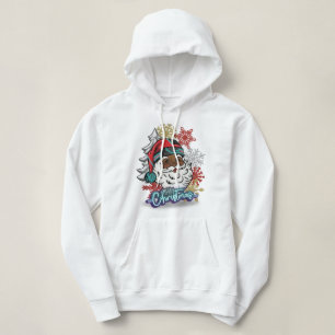 Moletom Cyber-Papai Noel: Neon Glow Crop Hoodie - Festivo
