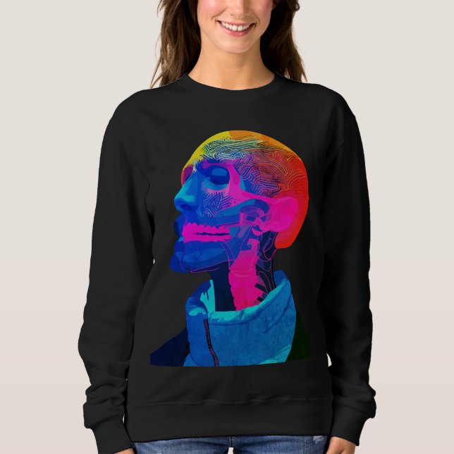 Moletom Cyber Skull – Arte de Anatomia Futurística (Frente)