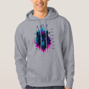 Moletom Cybernetic Wolf Inferno-Neon Flame Cyberpunk