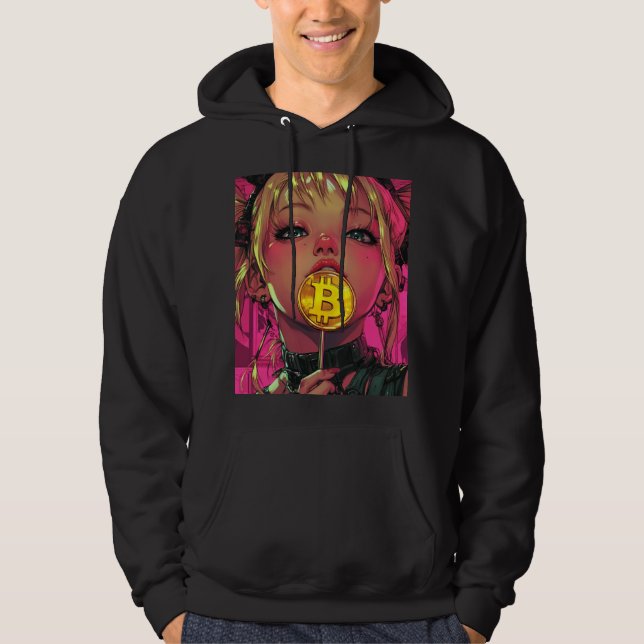Moletom Cyberpunk Bitmoney Waifu Crypto Anime Hoodie (Frente)