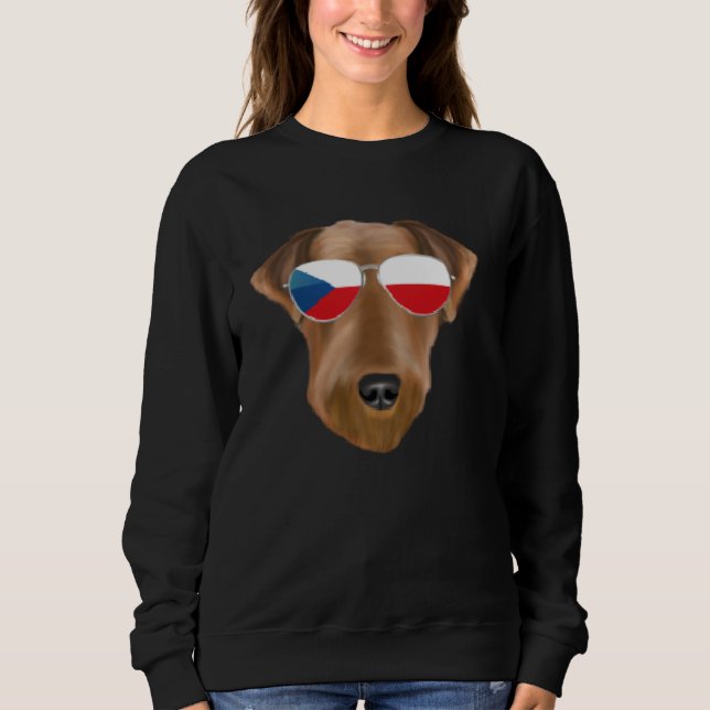 Moletom Czech Flag Airedale Terrier Dog Czech Republic Poc (Frente)