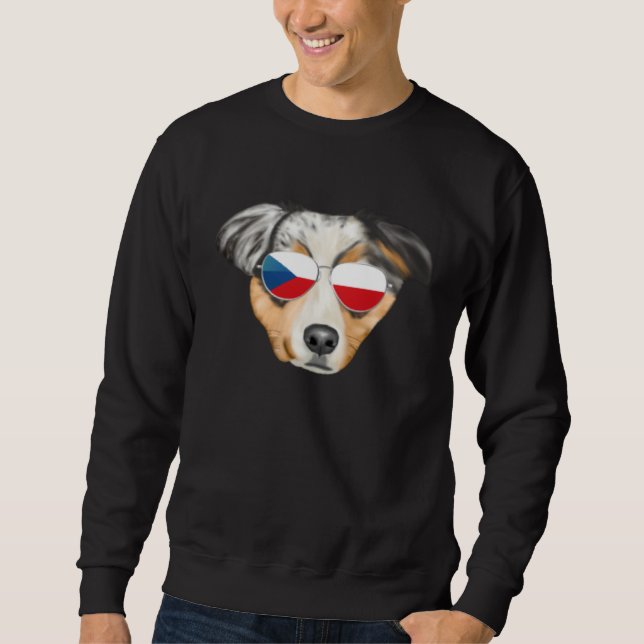 Moletom Czech Flag Australian Shepherd Dog Czech Republic  (Frente)