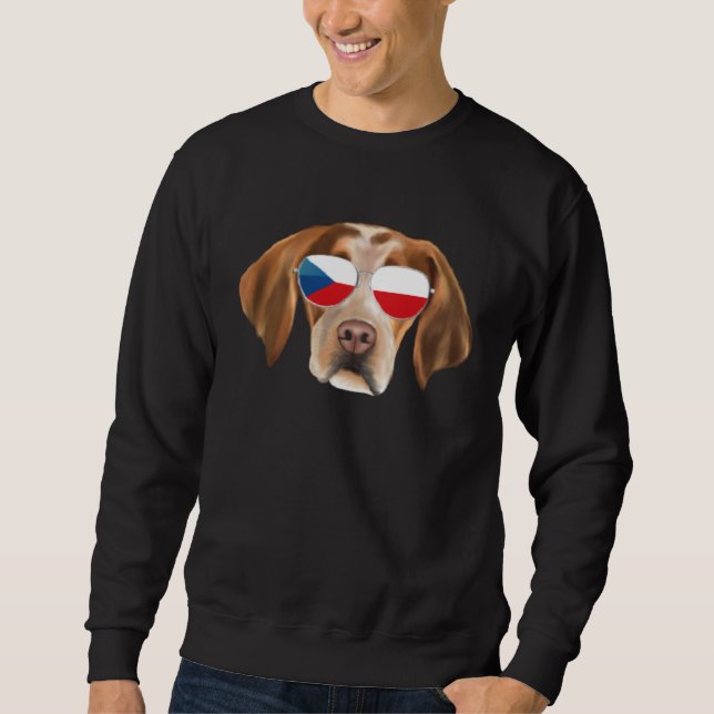Moletom Czech Flag Brittany Dog Czech Republic Pocket (Frente)